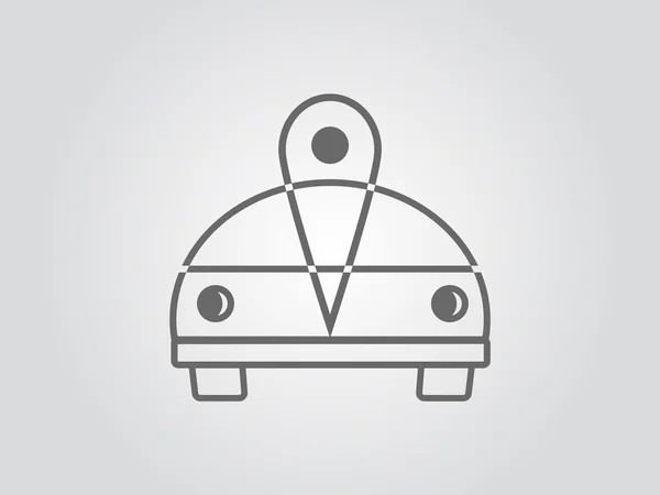 harita göstergesi ile araba simgesi. vektör çizim