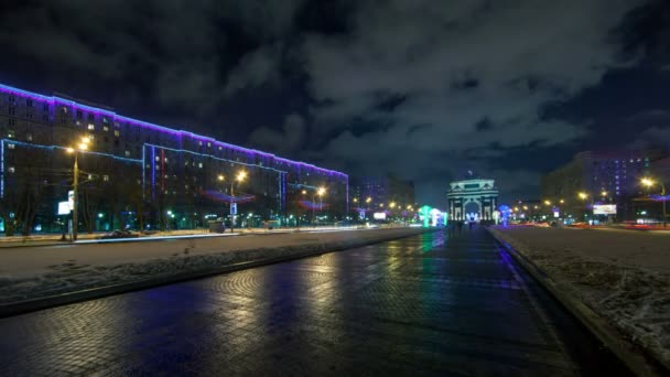 Arco de Triunfo en la Noche 2 — Vídeos de Stock