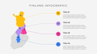 Sunum için modern harita bilgi şablonu. 4 seçenekli dünya haritası bilgisi.