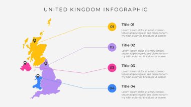 Sunum için modern harita bilgi şablonu. 4 seçenekli dünya haritası bilgisi.