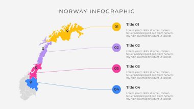 Sunum için modern harita bilgi şablonu. 4 seçenekli dünya haritası bilgisi.