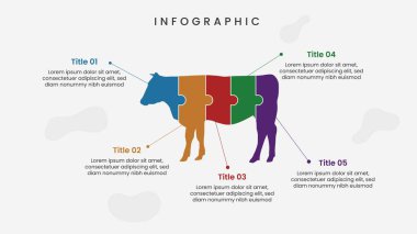 İş sunumu için modern bilgi şablonu. Veri görselleştirmesi için illüstrasyonlu yaratıcı bilgi tasarımı.