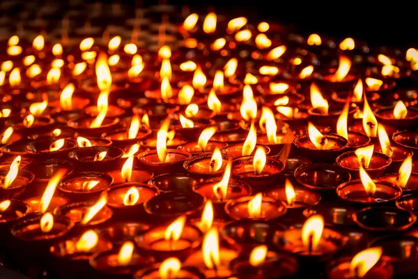 Nepalese candles at temple — Stock Photo, Image