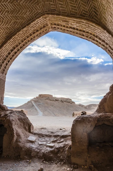 A csend yazd, Irán, zoroasztriánus torony — Stock Fotó