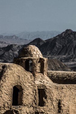 Old town of Kharanaq in Iran clipart