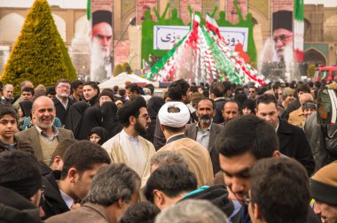 Annual revolution day in Esfahan, Iran clipart
