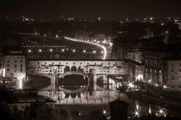 Florencie v noci — Stock fotografie