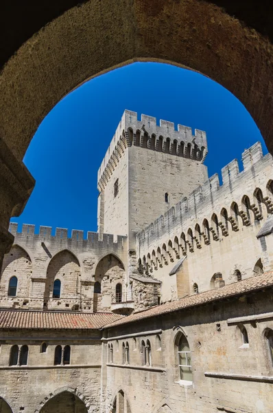 Avignon - pohled na palác papežů, provence, Francie — Stock fotografie