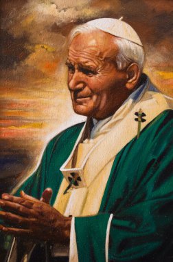 Papa John Paul II boyalı görüntü