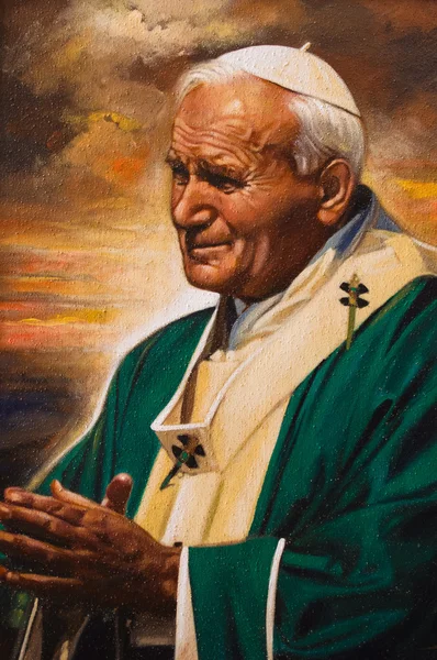 Geschilderde afbeelding van Paus John Paul Ii — Stockfoto