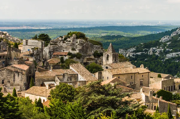 Byn Les Baux de Provence, Frankrike Royaltyfria Stockbilder