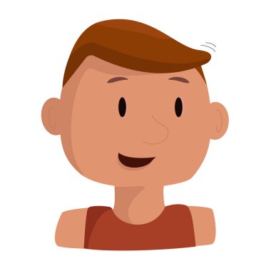 Kırmızı tişörtlü neşeli genç bir adam.