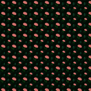 İnce saplı ve koyu arkaplanda pürüzsüz pembe güller.