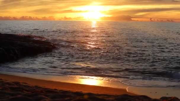 Puesta Sol Por Sol Bonito Praia — Vídeos de Stock