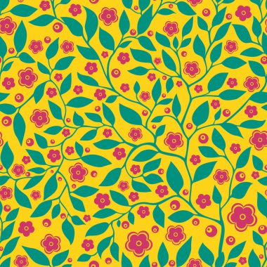 Vektör çizimi. Çiçeklerin kusursuz deseni.