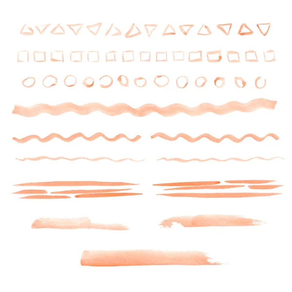 Suluboya vektör çizim. Turuncu kontur.