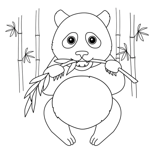 Vektör çizim. Bambu ile Panda.