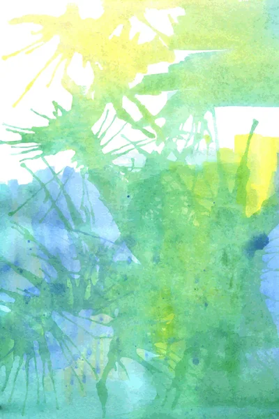 Sarı, yeşil, mavi vektör suluboya arka plan. Soyut resim