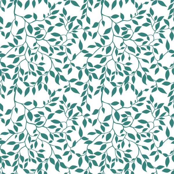 Seamless pattern of green leaves. Vector illustration. — Stock Vector