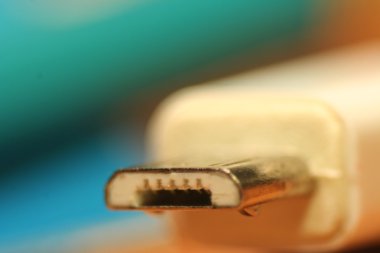 Mevsimlik görüntü, bir Usb kablosu soyut Close-up. 