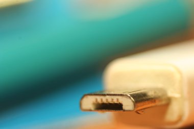 Mevsimlik görüntü, bir Usb kablosu soyut Close-up. 