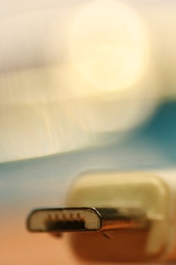 Mevsimlik görüntü, bir Usb kablosu soyut Close-up. 