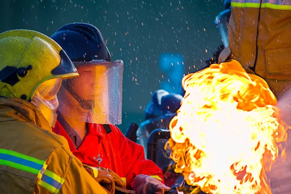 Brandweeropleiding — Stockfoto