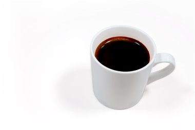 Kırpma yolu ile beyaz bir arka plan üzerinde kahve fincanı