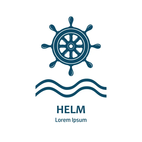 Дизайн логотипа с морским штурвалом — стоковый вектор