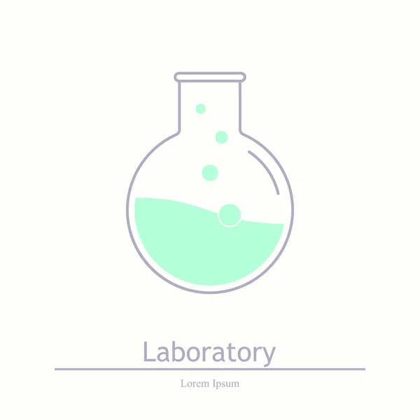 Laborator modern de pictograme logotip, chimie, medicină. Cercetare a — Vector de stoc