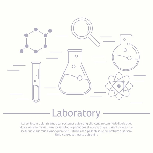 Laboratório moderno do ícone do logotipo, química, medicina. Investigação a —  Vetores de Stock