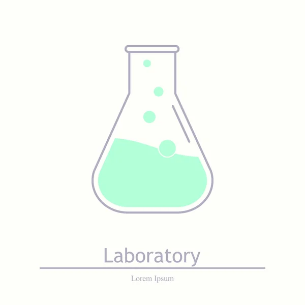 Laboratório moderno do ícone do logotipo, química, medicina. Investigação a —  Vetores de Stock