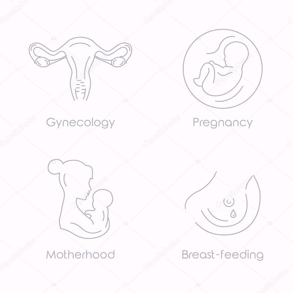 Medicine and pregnancy vector line icon