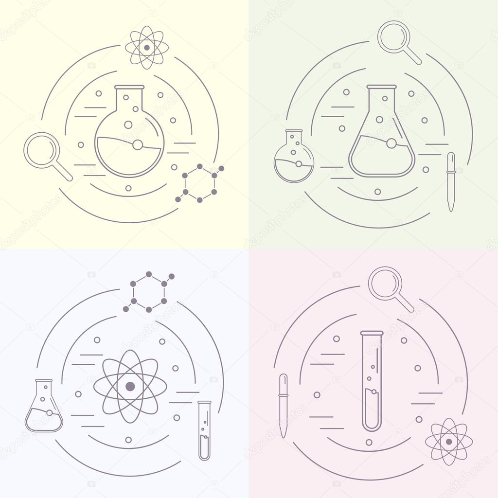 Chemicals and science icons