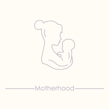 Tıp ve gebelik vektör satırı simgesi