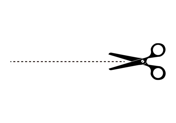 Cut Here Scissors. Vector illustration — Stock Vector