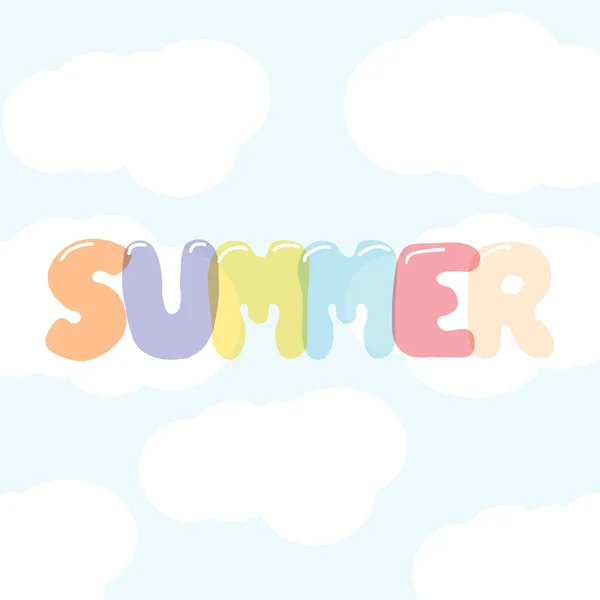 The inscription on a bright Summer sky background — Stock Vector