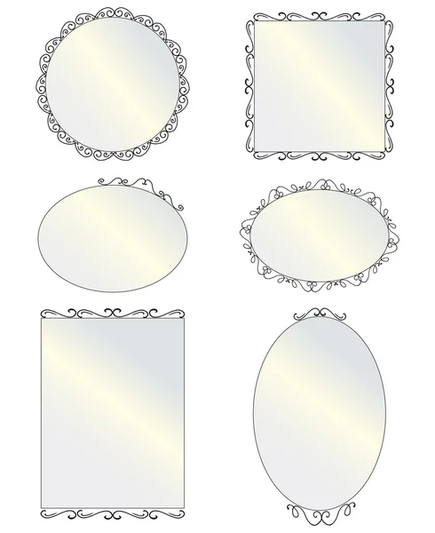 Mirror with vintage frames. Vector illustration — Stock Vector