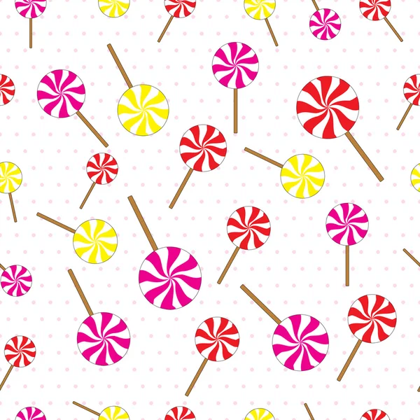 Lollipops motif sans couture. Illustration vectorielle . — Image vectorielle