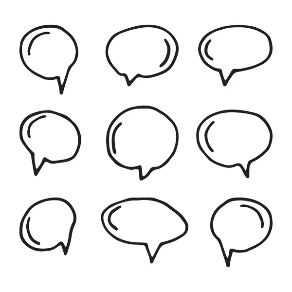 Vector hand drawn speech bubbles on white — Stock Vector