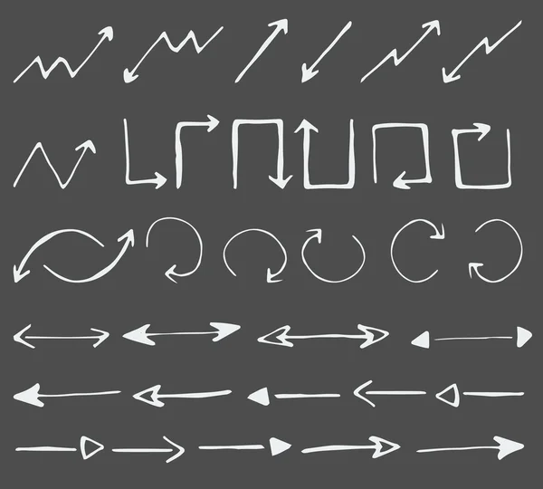 Vecteur flèches dessinées à la main ensemble icônes — Image vectorielle