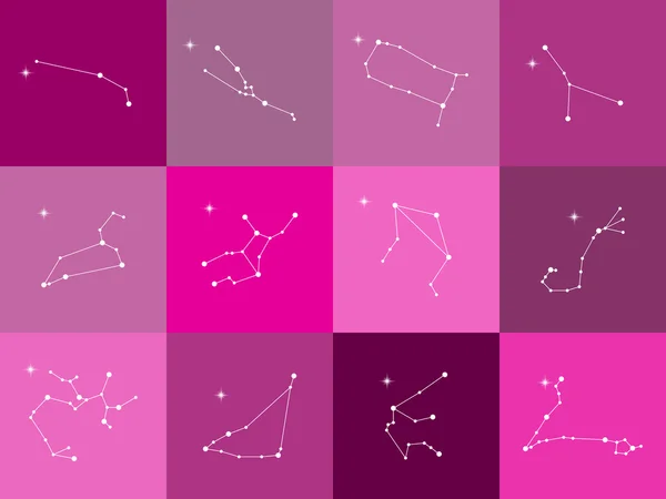 Constelación astrológica de los signos del zodíaco — Archivo Imágenes Vectoriales