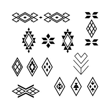 Vector Tribal elements, ethnic collection. clipart