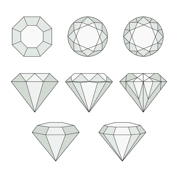 Набор векторных значков алмазов . — стоковый вектор