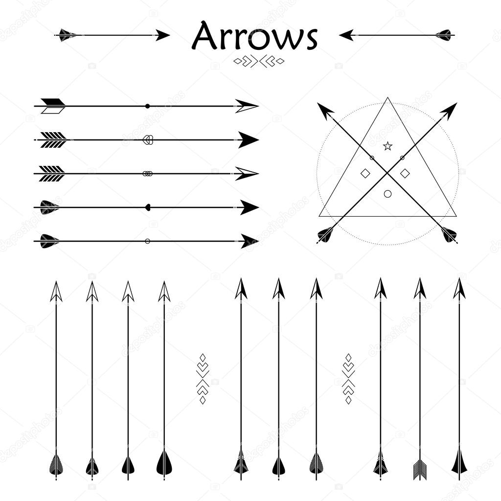 Arrow Clip art Set in Vector on White Background