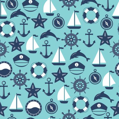 Deniz sembolü. Deniz tasarım öğeleri. 