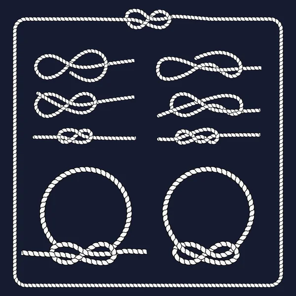 海洋のシンボル。ロープの結び目. — ストックベクタ