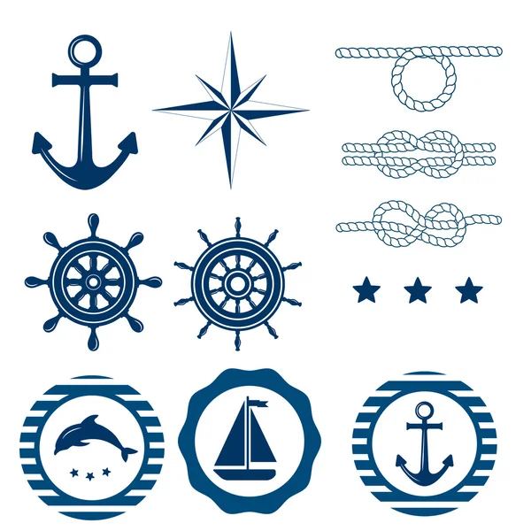 Nautical decoration set — Stock Vector