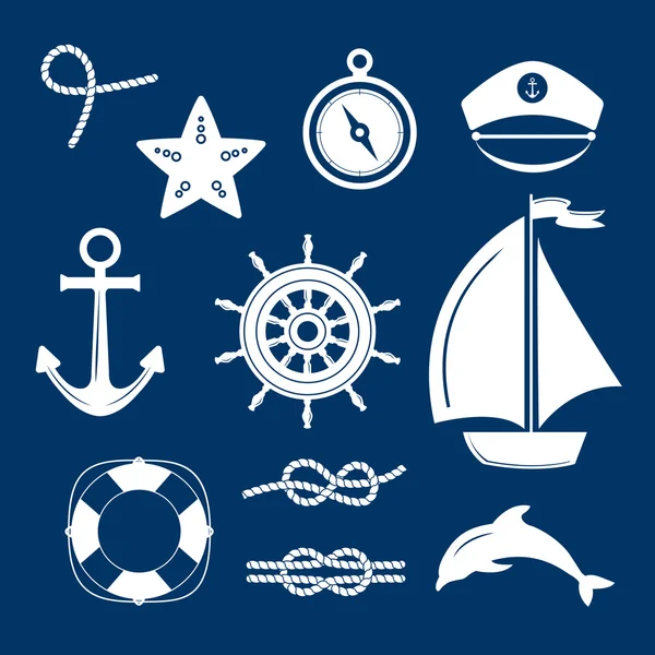 Marine symbol. Nautical design elements. — Stock Vector