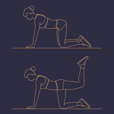 Spor fitness kadın egzersiz egzersiz siluetleri.